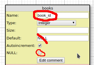 Edit ID field in books table