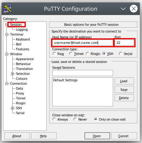 Setting up the Hostname and port number