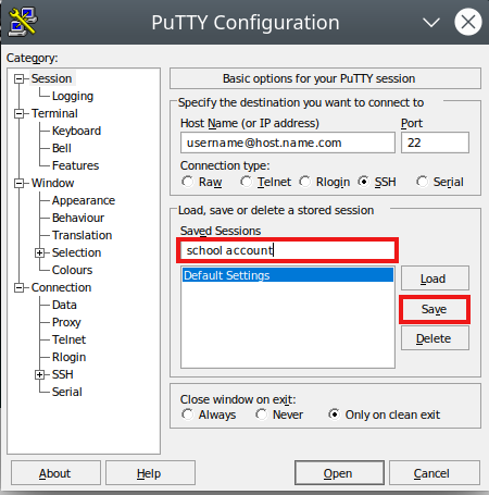 Pick a name for your connection settings