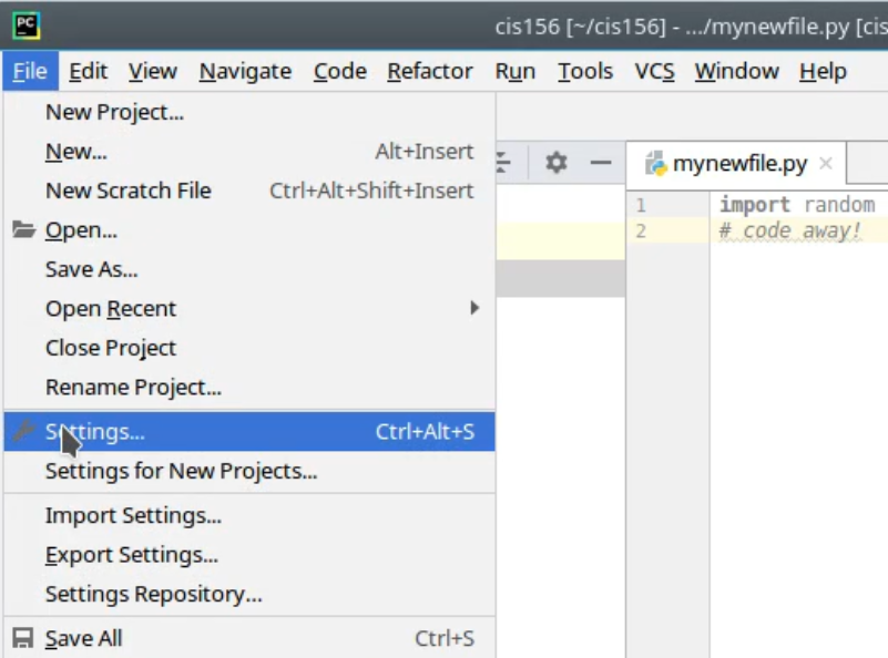 Pycharm Settings